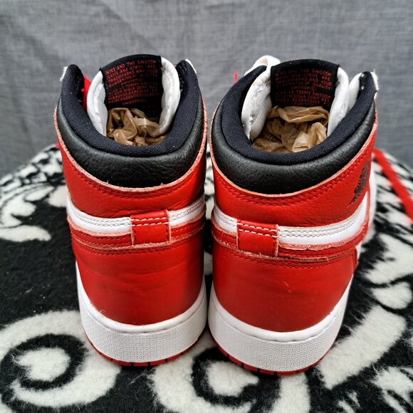 %Size 6.5Y Nike Boys Air Jordan 1 High OG Red White AJ27